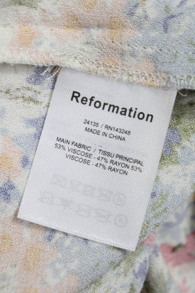 Reformation Women A-Line Mini Floral Skirt Green Size 8