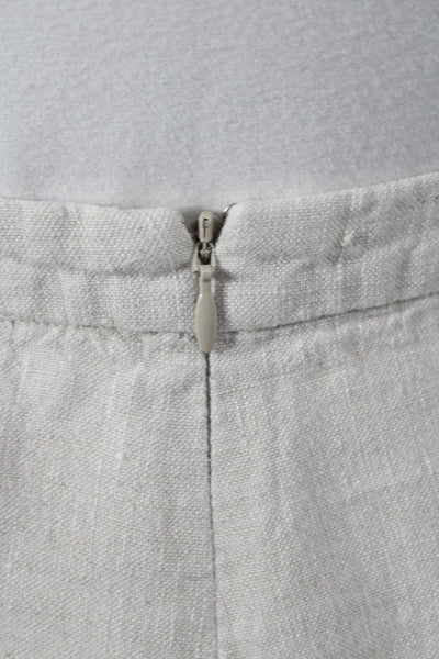 Reformation Womens A-Line Mini Skirt Beige Linen Size 8