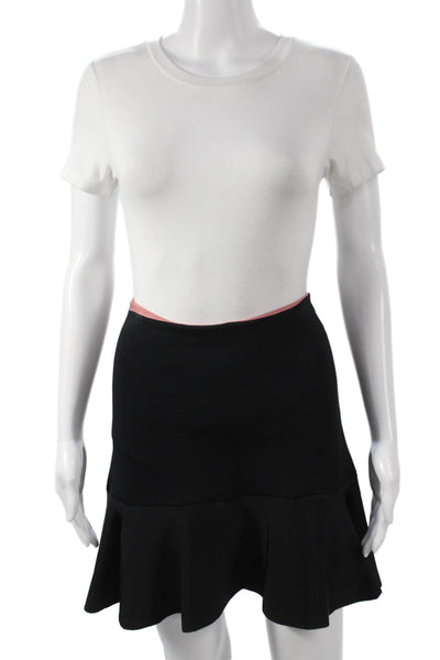 Issa Women Black Flare Mini Skirt Rayon Lycra Size M