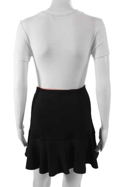 Issa Women Black Flare Mini Skirt Rayon Lycra Size M