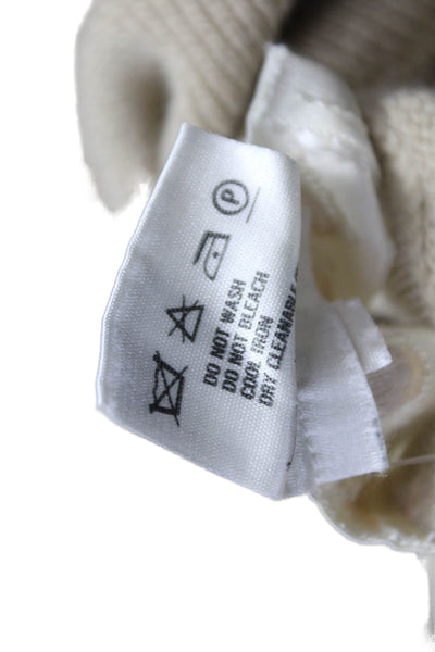 Escada Unisex Pullover Beige Mock Neck Floral Mohair Blend Size 44