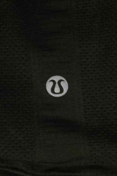 Lululemon Mens Long Sleeve T Shirt Green Army Polyester Size L