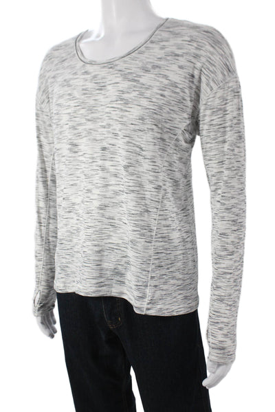 Lululemon Mens Gray Long Sleeve T-Shirt Polyester Round Neck Size L
