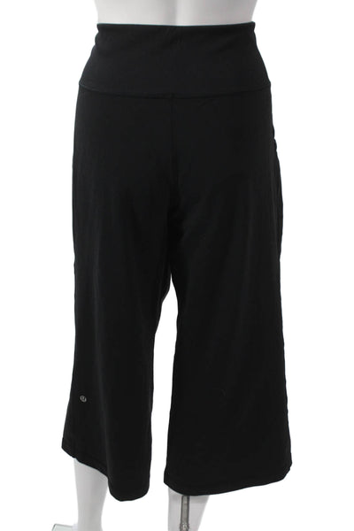Lululemon Womens High Rise Capri Active Pants Solid Black Size 10