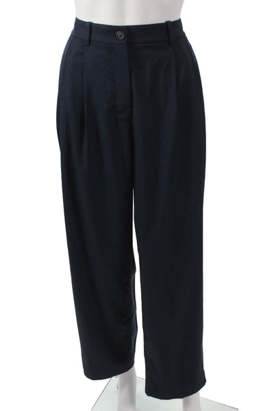 Kit And Ace Unisex Dress Pants Dark Blue Button Closure Size 12