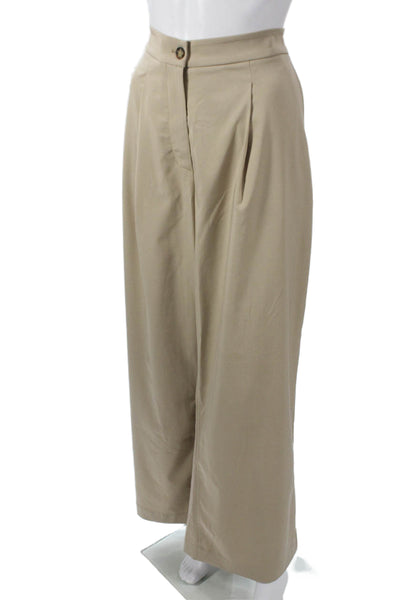 Kit And Ace Unisex Dress Pants Beige Tencel Blend Button Inseam 30 Size 12