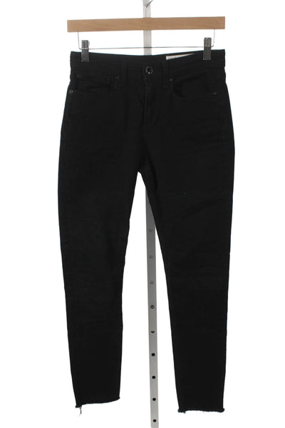 Rag & Bone Womens Skinny Cropped Black Jeans Size 25