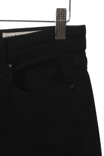 Rag & Bone Womens Skinny Cropped Black Jeans Size 25