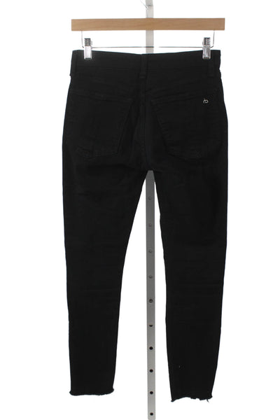 Rag & Bone Womens Skinny Cropped Black Jeans Size 25