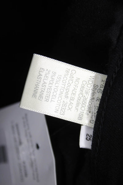 Rag & Bone Womens Skinny Cropped Black Jeans Size 25