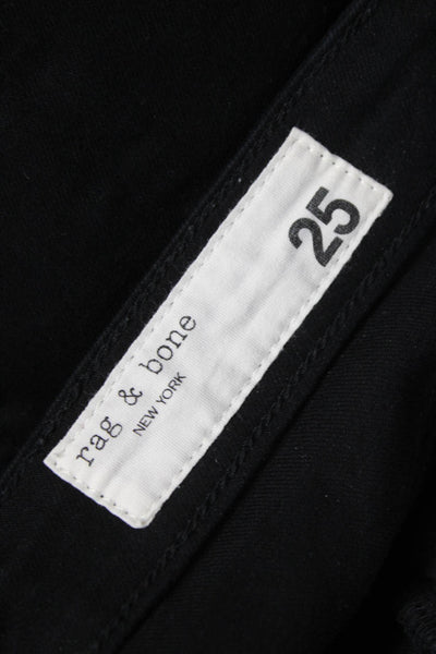Rag & Bone Womens Skinny Cropped Black Jeans Size 25