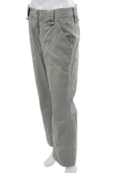 Marc Jacobs Womens Cargo Chino Pants Gray Cotton Button Size 28