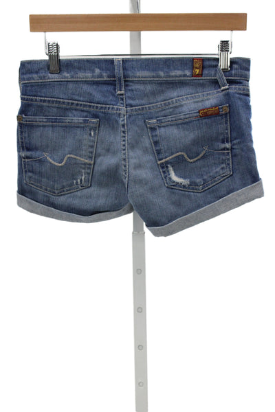 7 For All Mankind Unisex Blue Shorts Size 25