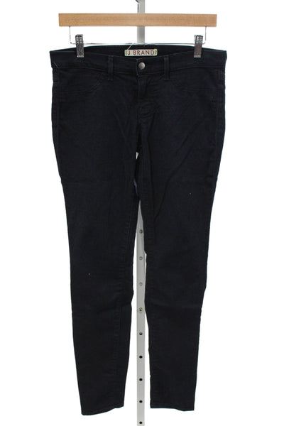 J Brand Womens Skinny Jeans Dark Blue Mid Rise 27 Inseam Size 28