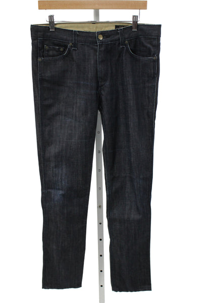 Rag & Bone Unisex Skinny Straight Jeans Dark Blue Button 98% Cotton Size 30
