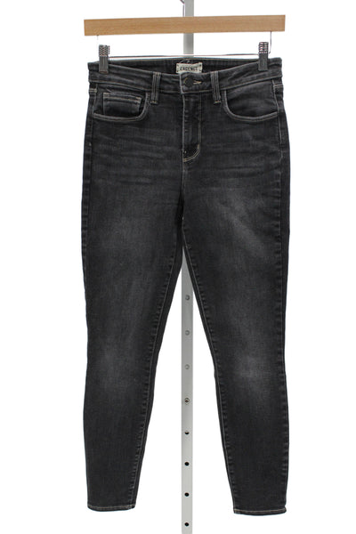 L'Agence Women Skinny Ankle Jeans Dark Gray Mid Rise Button Size 26
