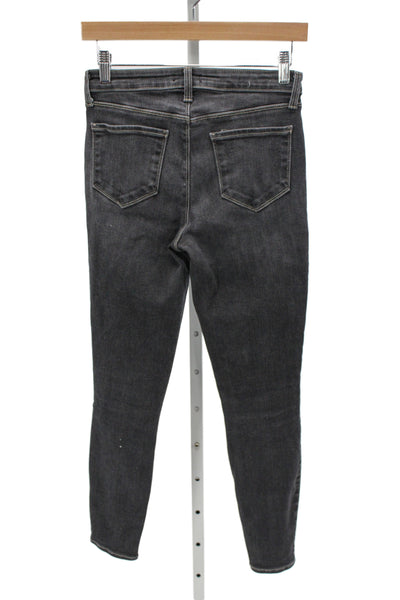 L'Agence Women Skinny Ankle Jeans Dark Gray Mid Rise Button Size 26