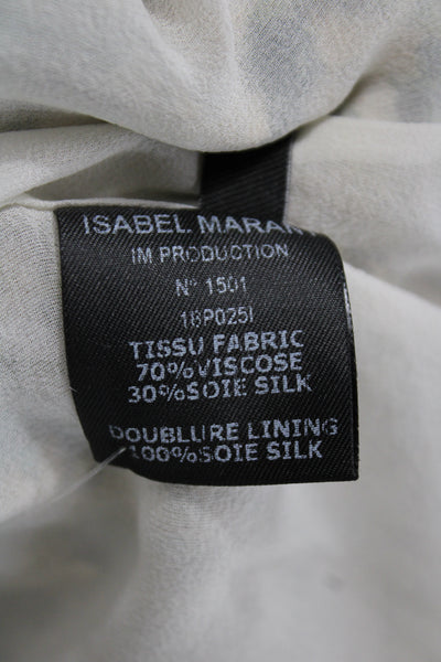 Isabel Marant Women Maxi Wrap V-Neck Green Floral Dress Size 36