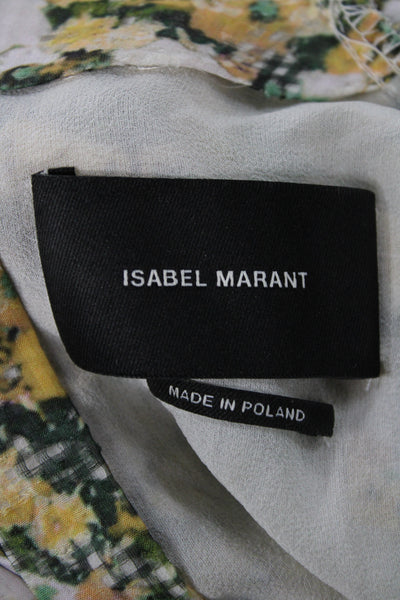 Isabel Marant Women Maxi Wrap V-Neck Green Floral Dress Size 36