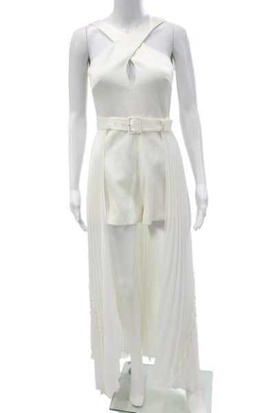 Alexis Women Jumpsuit Halter Sleeveless White Size XS