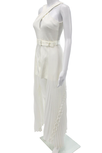 Alexis Women Jumpsuit Halter Sleeveless White Size XS