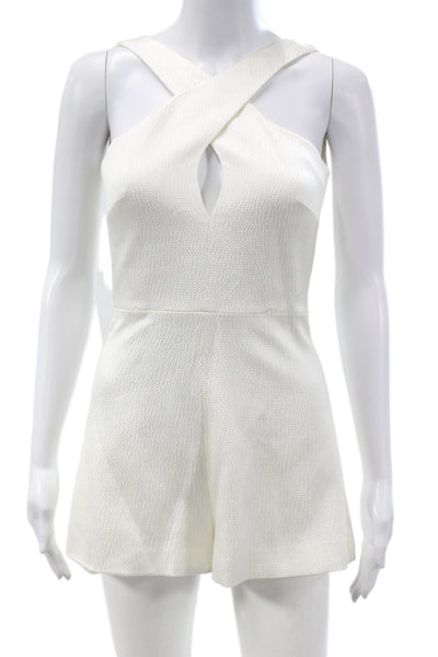 Alexis Women Jumpsuit Halter Sleeveless White Size XS