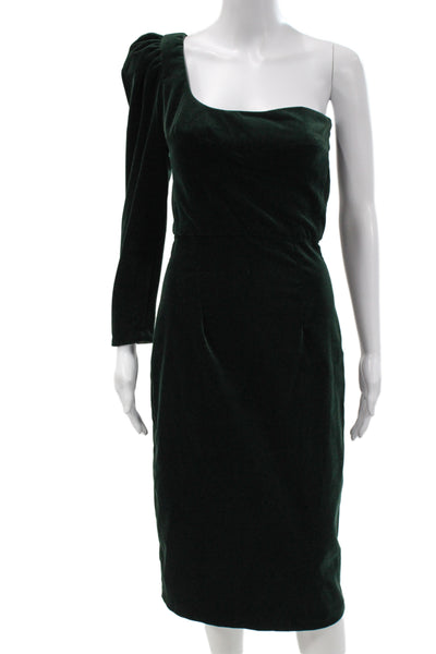 Silvia Tcherassi Women Sheath Pencil Dress Green Long Sleeve Square Neck Size S