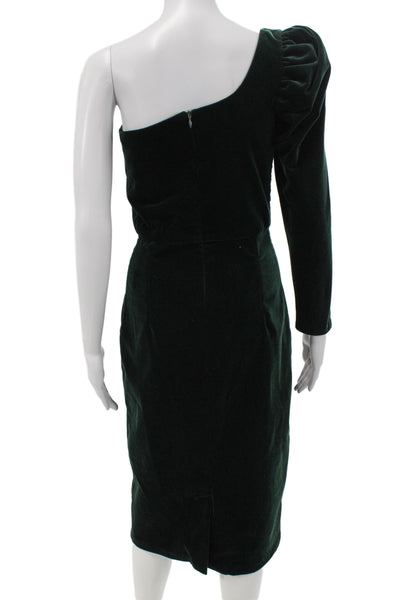 Silvia Tcherassi Women Sheath Pencil Dress Green Long Sleeve Square Neck Size S