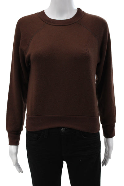 Eterne Womens Pullover Sweatshirt Brown Crew Neck Long Sleeve Size XS
