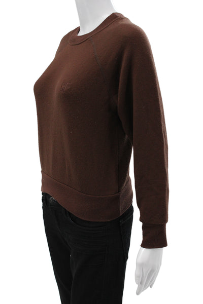 Eterne Womens Pullover Sweatshirt Brown Crew Neck Long Sleeve Size XS