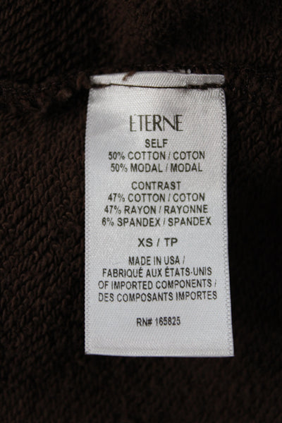 Eterne Womens Pullover Sweatshirt Brown Crew Neck Long Sleeve Size XS