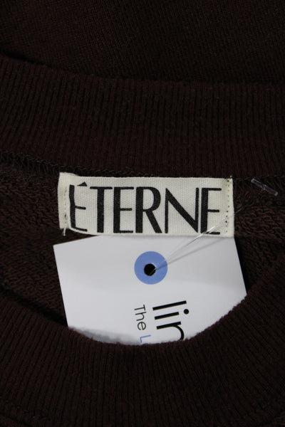Eterne Womens Pullover Sweatshirt Brown Crew Neck Long Sleeve Size XS