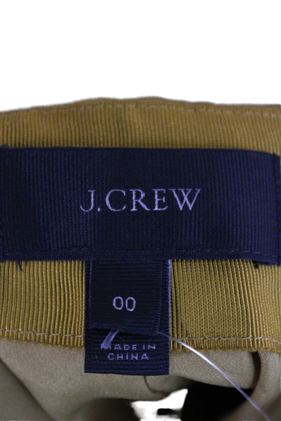 J Crew Women A-Line Pleated Brown Skirt Size 00