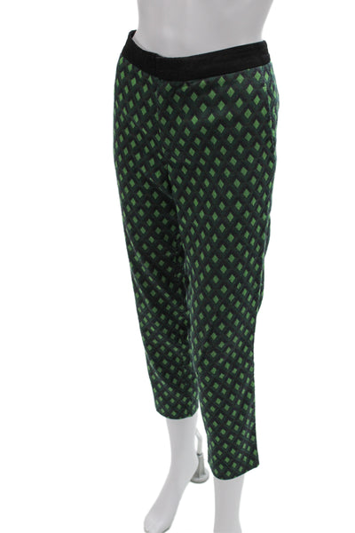 Zara Woman Women Ankle Cropped Black Argyle Aztec Pants Size S