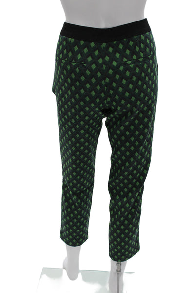 Zara Woman Women Ankle Cropped Black Argyle Aztec Pants Size S