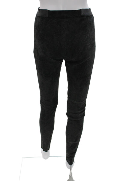 Alice + Olivia Womens Black Ankle Jegging Lamb Leather Zip Designer Size S