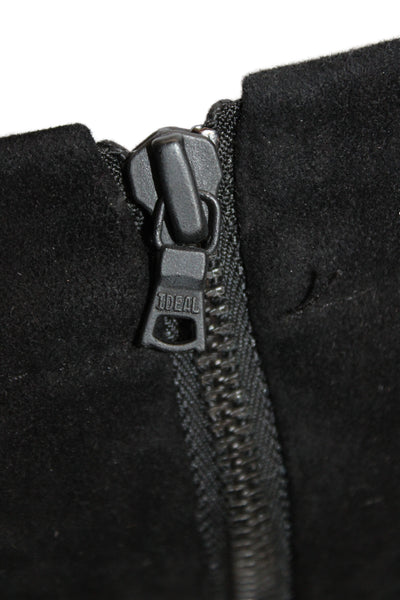 Alice + Olivia Womens Black Ankle Jegging Lamb Leather Zip Designer Size S