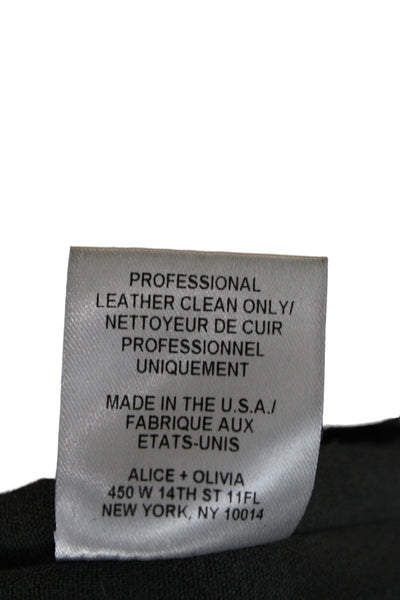 Alice + Olivia Womens Black Ankle Jegging Lamb Leather Zip Designer Size S