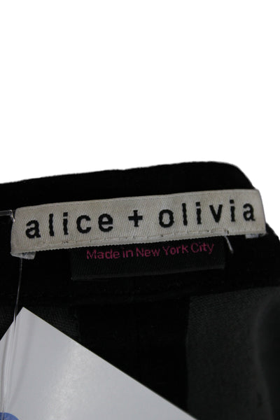 Alice + Olivia Womens Black Ankle Jegging Lamb Leather Zip Designer Size S