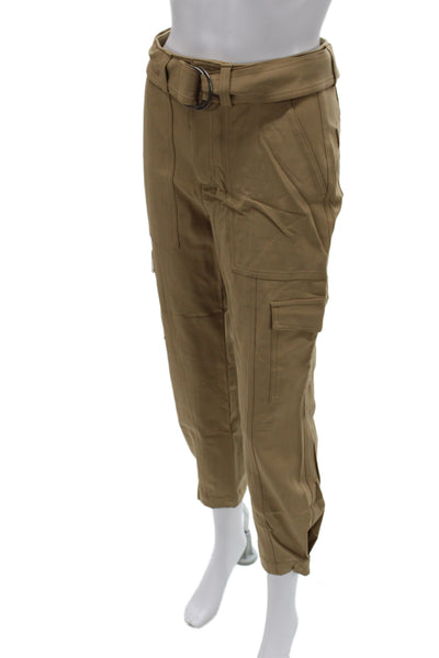 Banana Republic Unisex Cargo Cropped Pants Tan Buckle Inseam 26 Size 0
