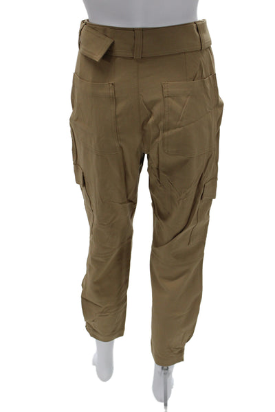 Banana Republic Unisex Cargo Cropped Pants Tan Buckle Inseam 26 Size 0