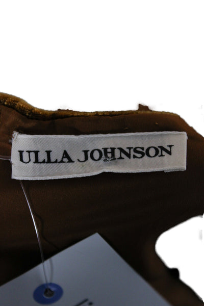 Ulla Johnson Womens V-Neck Brown Jumpsuit Long Sleeve Size 4