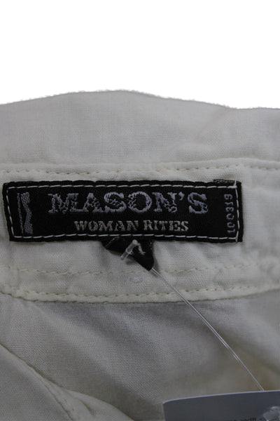 Masons Women Button-Up Floral Collared Long Sleeve Beige 100% Cotone Size 44
