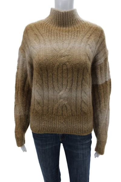 Banana Republic Unisex Pullover Sweater Brown Mock Neck Long Sleeve Size XS