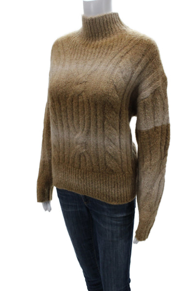 Banana Republic Unisex Pullover Sweater Brown Mock Neck Long Sleeve Size XS