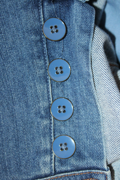 Ulla Johnson Womens Cropped Flared Dark Blue Jeans Mid Rise 27 Inseam Size 2