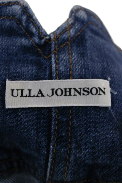 Ulla Johnson Womens Cropped Flared Dark Blue Jeans Mid Rise 27 Inseam Size 2