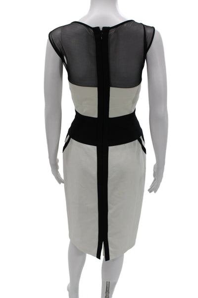 BCBGMAXAZRIA Womens Bodycon Sheath Dress Black Sleeveless Midi Size 12