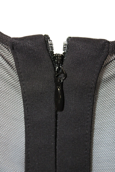 BCBGMAXAZRIA Womens Bodycon Sheath Dress Black Sleeveless Midi Size 12