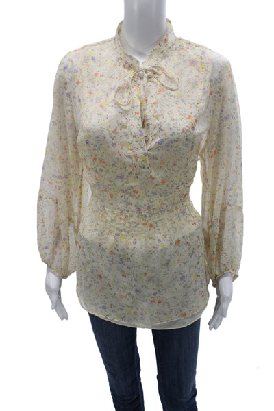 Lauren Ralph Lauren Women Tunic Floral Beige 3/4 Sleeve Size XL